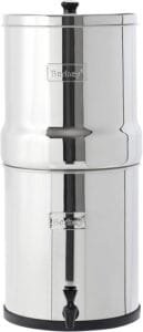 Stainless steel Berkey water filter system, outdoor drinking water purifier, portable multi-stage water purifier for emergency preparedness and camping.
