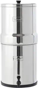 Stainless steel Berkey water filter system, outdoor drinking water purifier, portable multi-stage water purifier for emergency preparedness and camping.