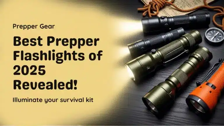 Flashlight comparison image showcasing the best prepper flashlights of 2025 for survival enthusiasts. Perfect for outdoor adventures, emergency preparedness, and survival kits.