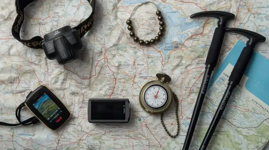 Navigation headlamp for outdoor adventures and camping.