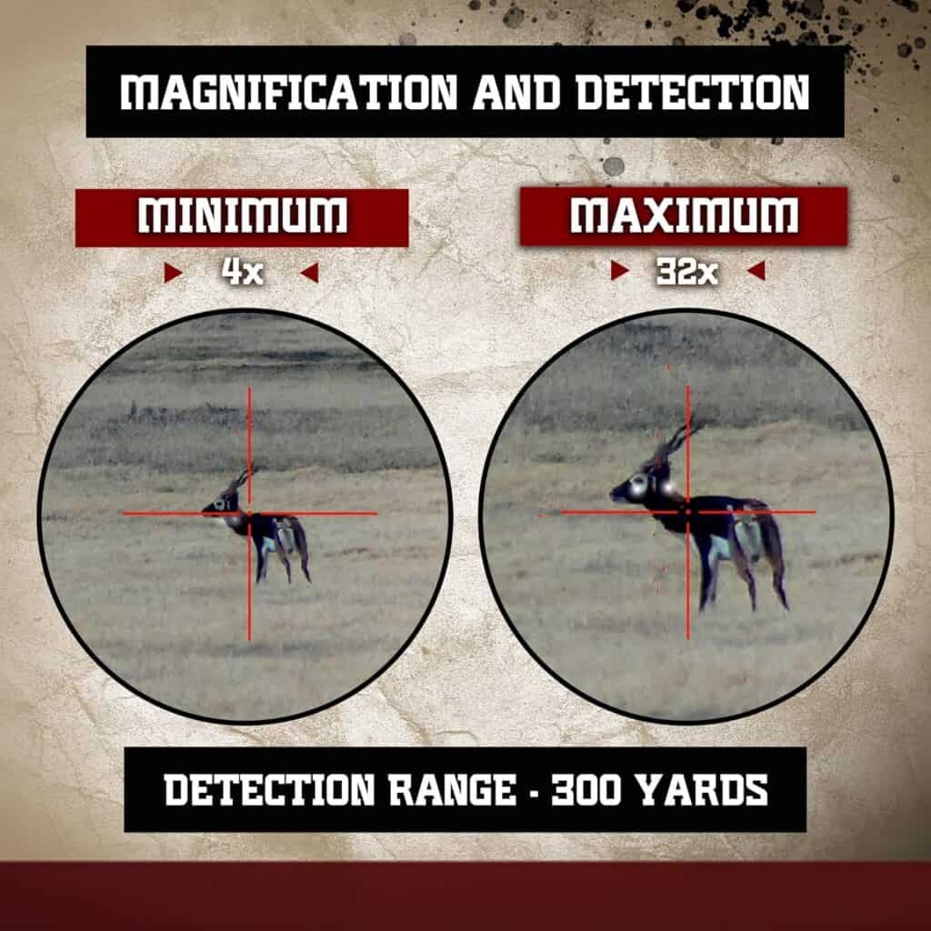 Sightmark Wraith HD 4-32x detection range