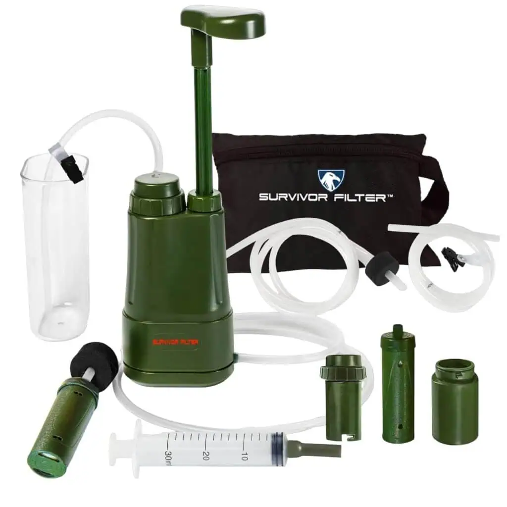 Survivor Filter PRO Extender Series - Portable Water Filter Pump with Extra Replacement Filters