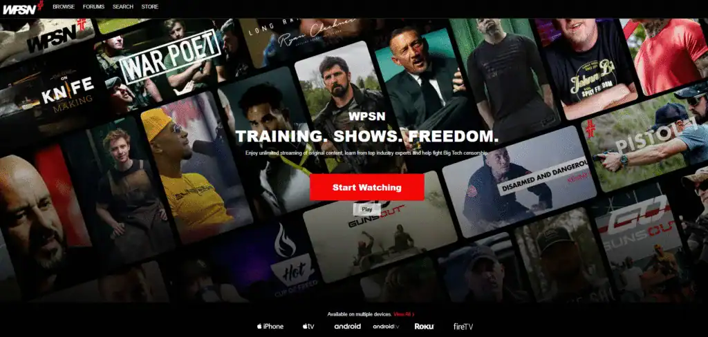 High-energy streaming service showcasing action, adventure, and outdoor entertainment with original content on WPSN platform.