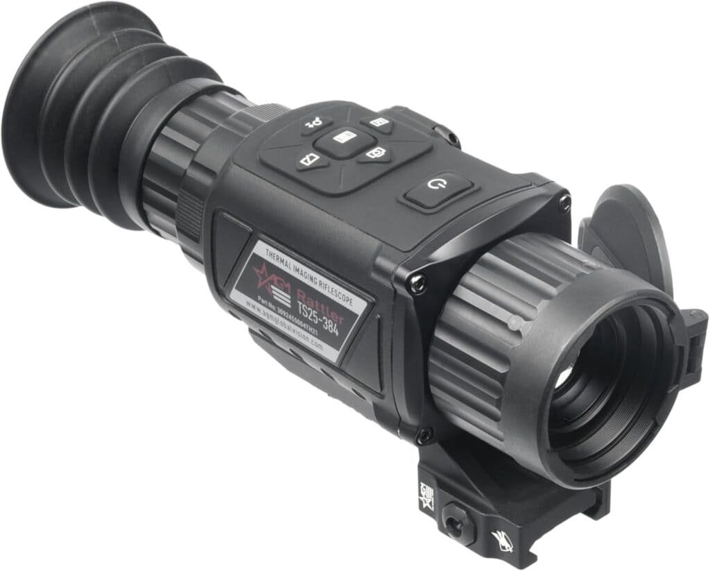 Night vision thermal imaging rifle scope for hunting and outdoor adventures.