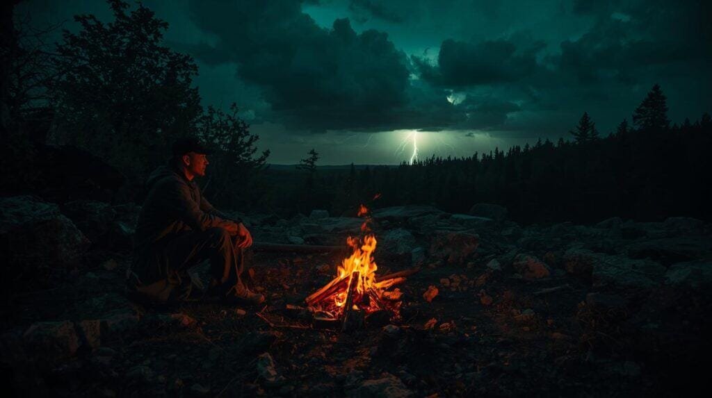 “prepper using situational awareness during storm in the Ozarks”