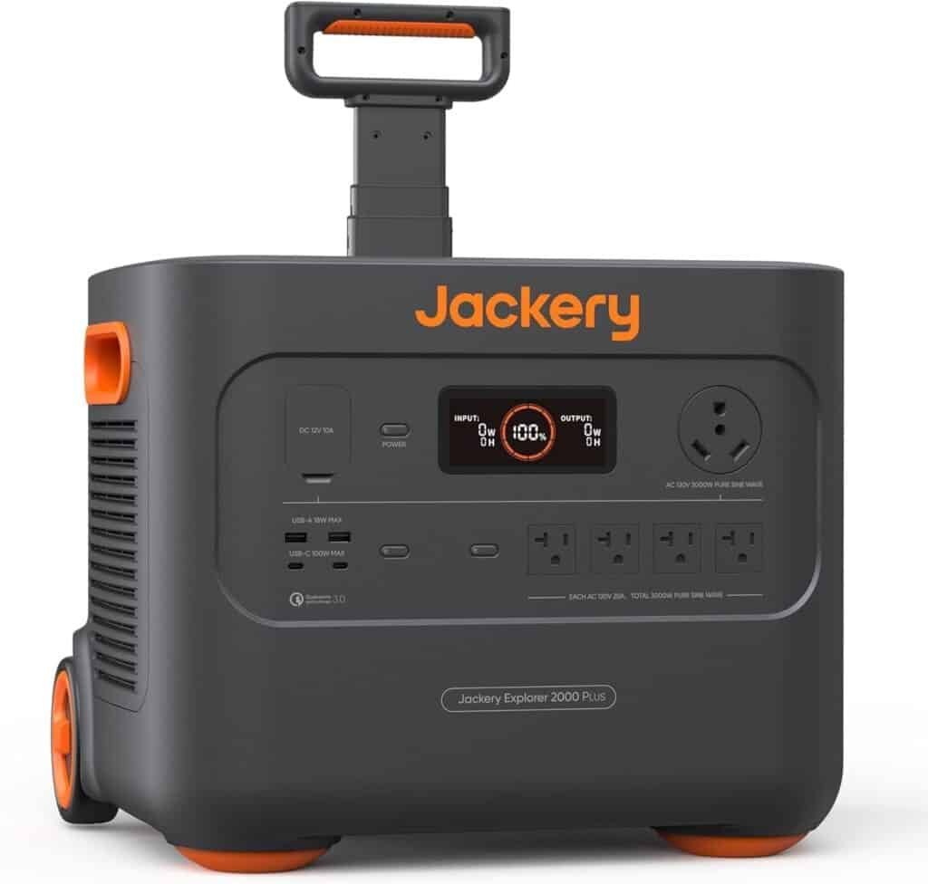 Portable power station for camping and outdoor adventures with multiple outlets and fast charging capabilities.