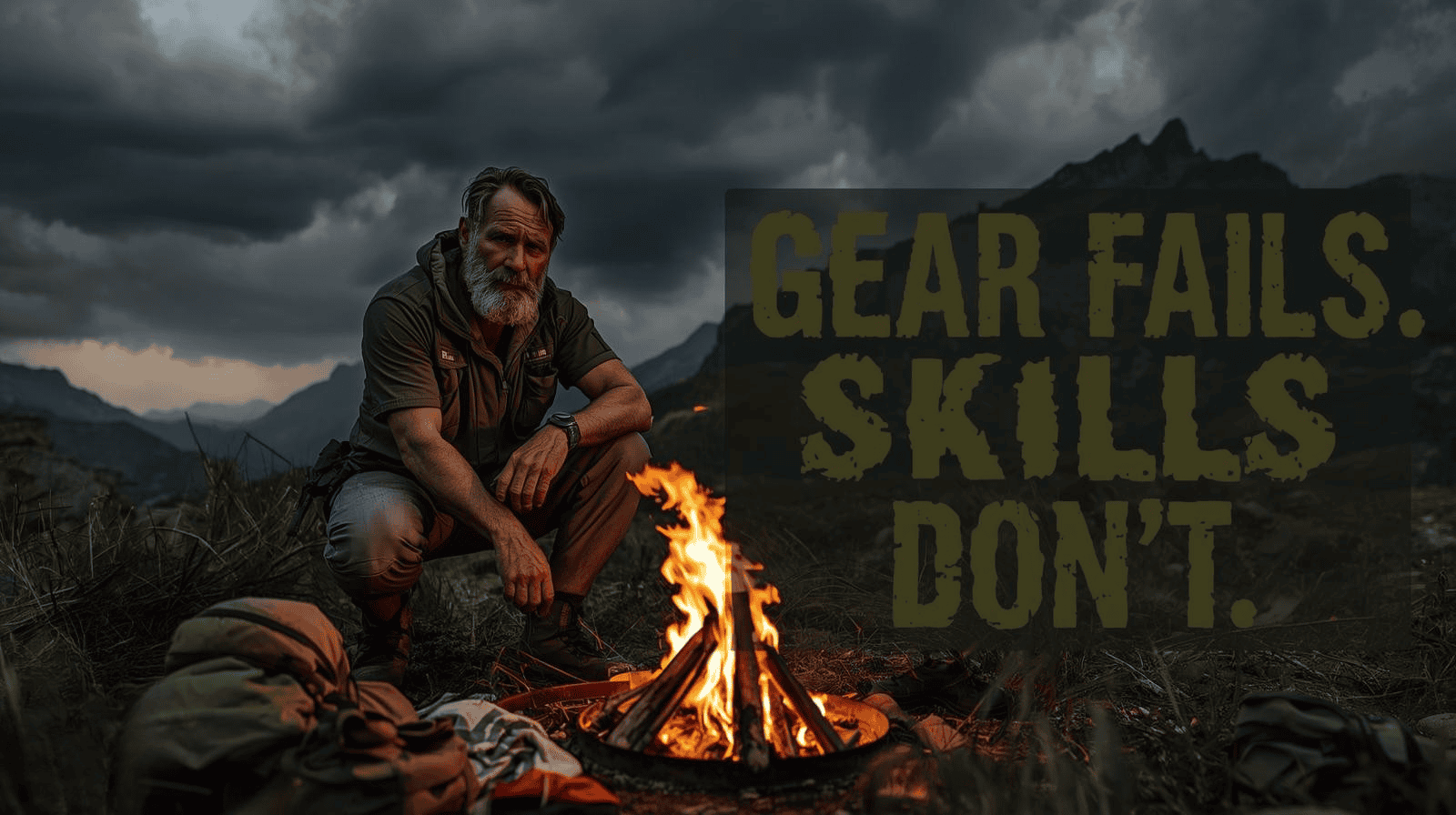 Gear fails skills don t, outdoor adventure, wilderness survival, camping tips, adventure lessons, nature exploration, outdoor skills training, survival gear, rugged outdoor pursuits, adventure-wiser.com.