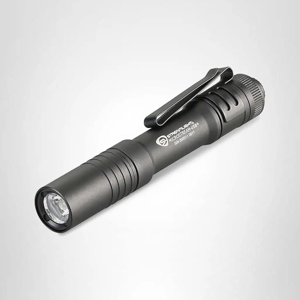 Streamlight 66604 MicroStream USB 250-Lumen 1150-Candela EDC Ultra-Compact Flashlight with Rechargeable Battery, Easy-Open Box, Black