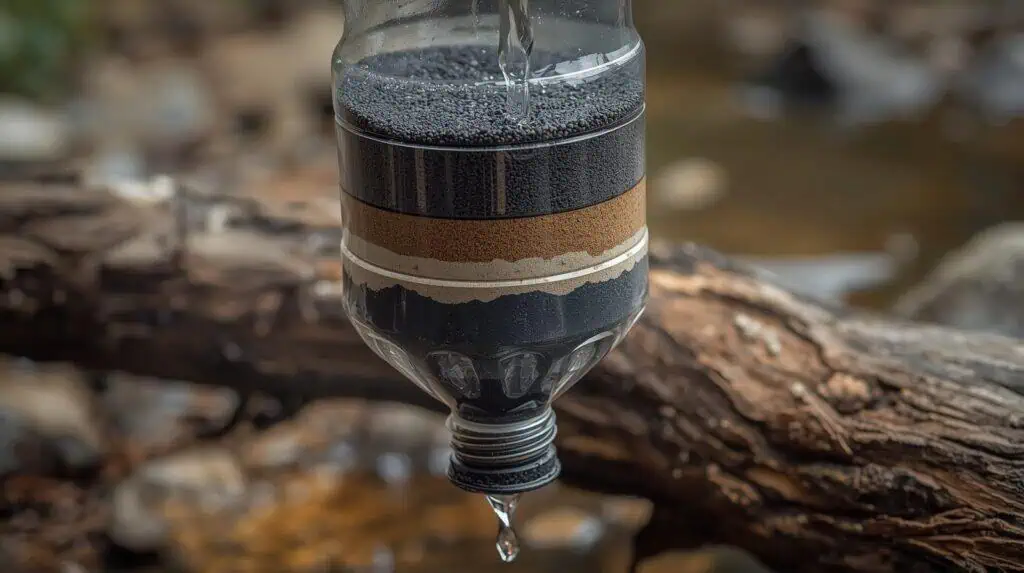 Water filtration using layered materials