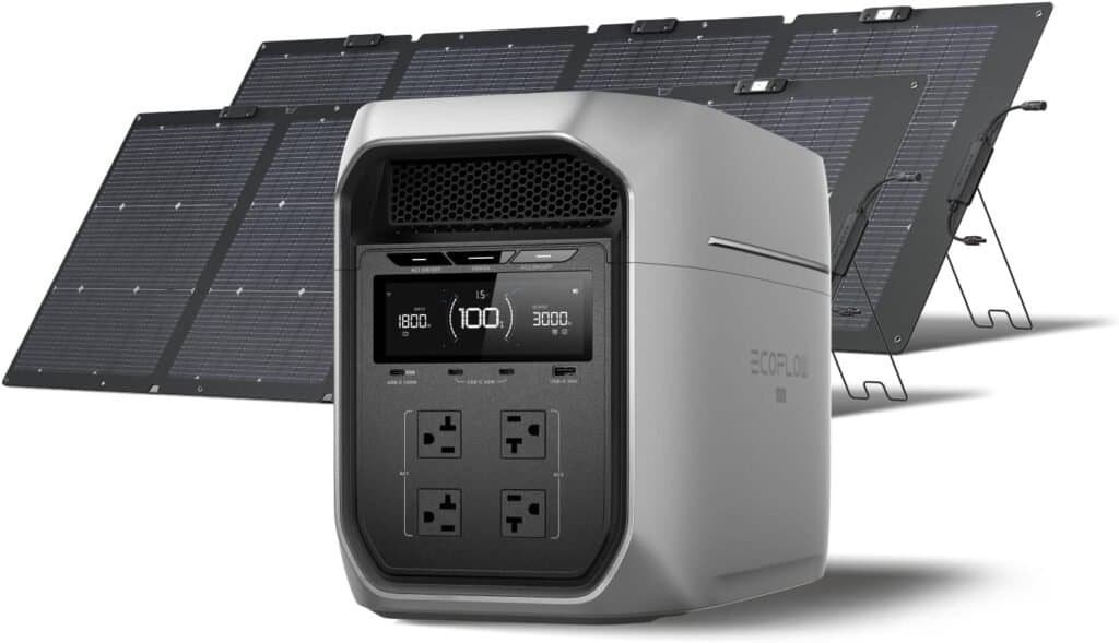 Portable power station with solar panels