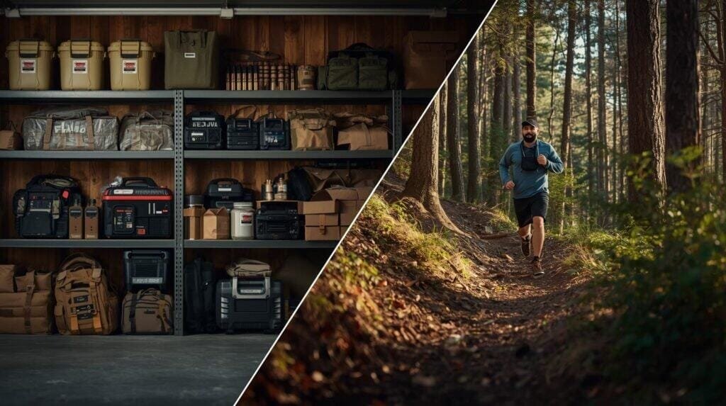 Preparedness gear and outdoor activity.