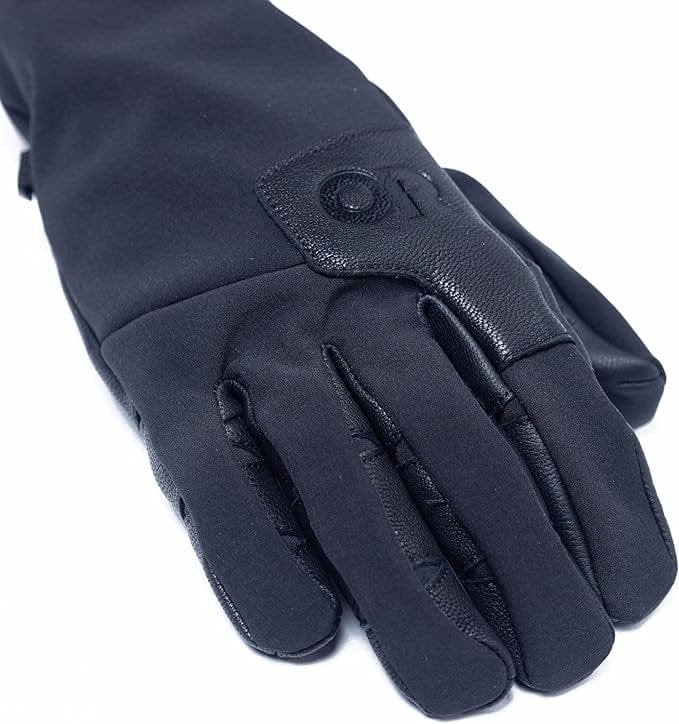 Black glove with textured palm