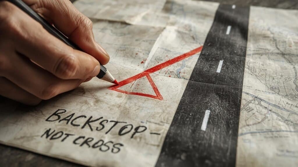 Hand drawing on a map.