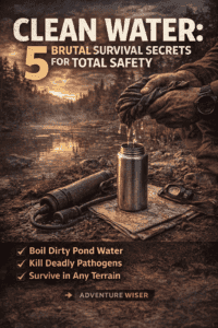 Essential water purification methods for survival, including boiling pond water, killing pathogens, and staying safe in any environment. Perfect for emergency preparedness.