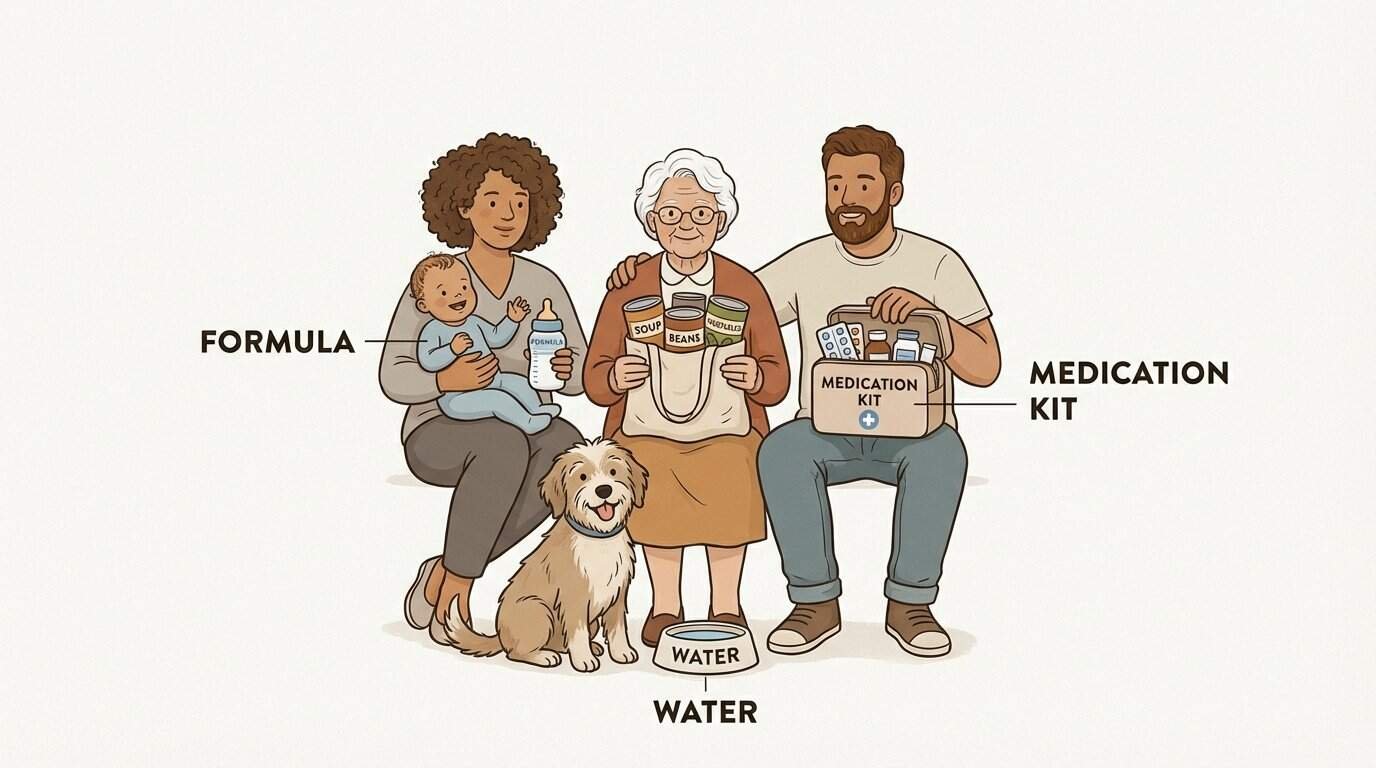 Tailoring your stockpile to the specific dietary and medical needs of every household member ensures no one is left vulnerable.