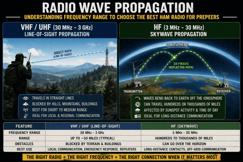 Understanding frequency range to choose the best HAM radio for preppers in emergencies