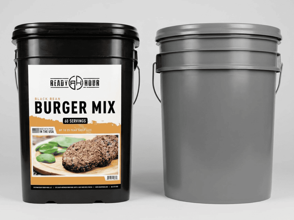 Side-by-side comparison of a Ready Hour bucket and a standard generic storage bucket